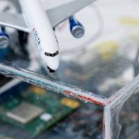 A close-up view of a senior project